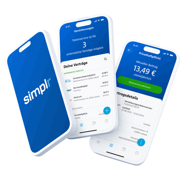 Smartphone mit geöffneter Simplr-App